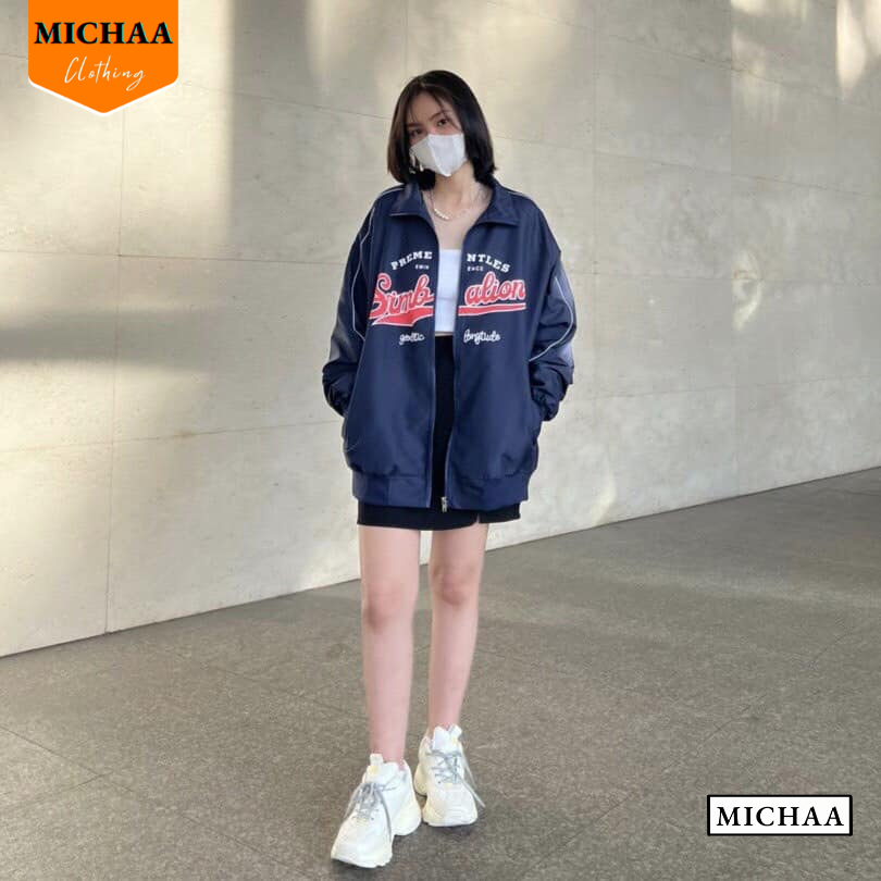 Áo Khoác Bomber Dù SIMBALION Nam Nữ Ulzzang Unisex Kiểu Bóng Chày Form Rộng 2 Lớp - MICHAA