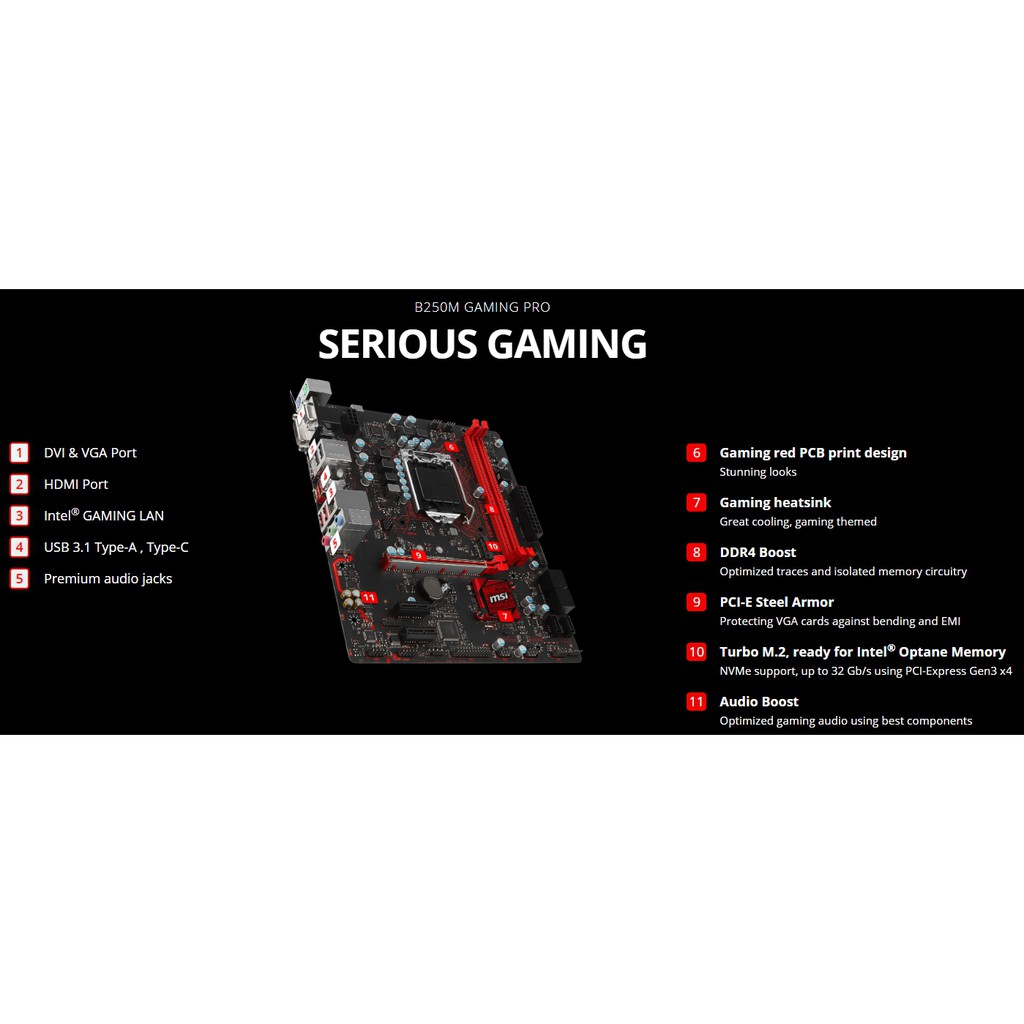 b250 gaming M3, z170 gaming, msi b250M GAMING PRO, main sk 1151. main gaming | BigBuy360 - bigbuy360.vn