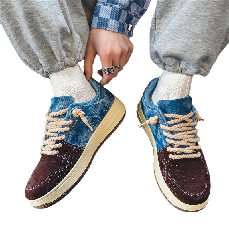Giày Thể Thao Nam Vải Denim Phong Cách Mới 2022
