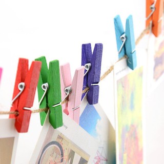 Set 20 kẹp gỗ và 2m dây treo ảnh