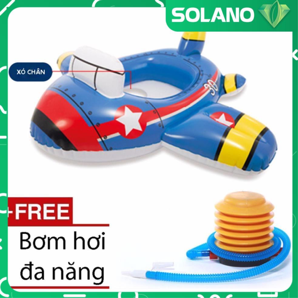 [Tặng bơm] Phao bơi chống lật cho bé SOLANO xỏ chân an toàn trẻ em hình xe hơi, máy bay, xe công trình SS-001100-B