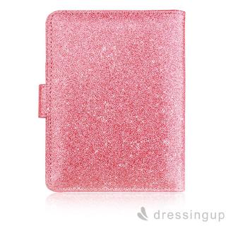 D❃♪Hộp đựng hộ chiếu sáng bóng Hộp đựng hộ chiếu đa chức năng chống từ tính