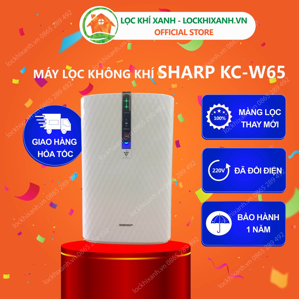 Máy lọc không khí bù ẩm Sharp KC 65 (Màng lọc và cảm biến thay mới) cho phòng 40m2