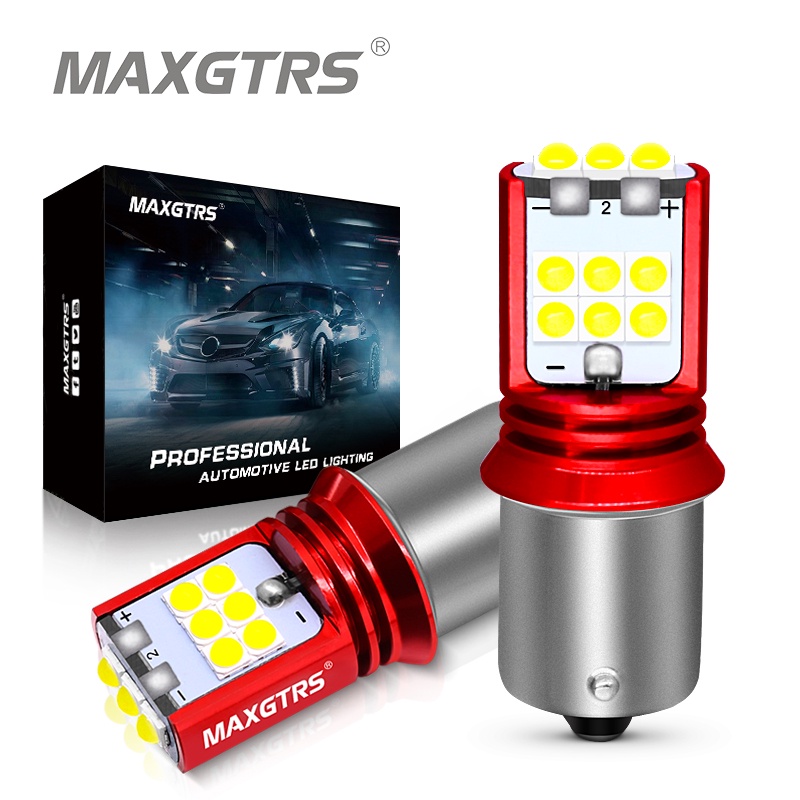 Set 2 bóng đèn LED MAXGTRS 1156 Ba15S 7506 P21W R10W R5W 7440 W21W 1800lm cho xe hơi chất lượng cao