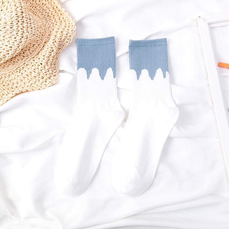 Vớ cotton cổ trung in họa tiết hoạt hình phong cách Nhật Bản