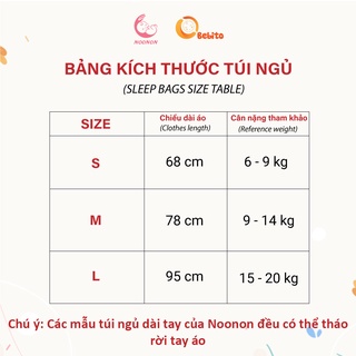 Túi ngủ cho bé noonon loại cao cấp có ống tay tháo rời - 3 tháng - ảnh sản phẩm 2