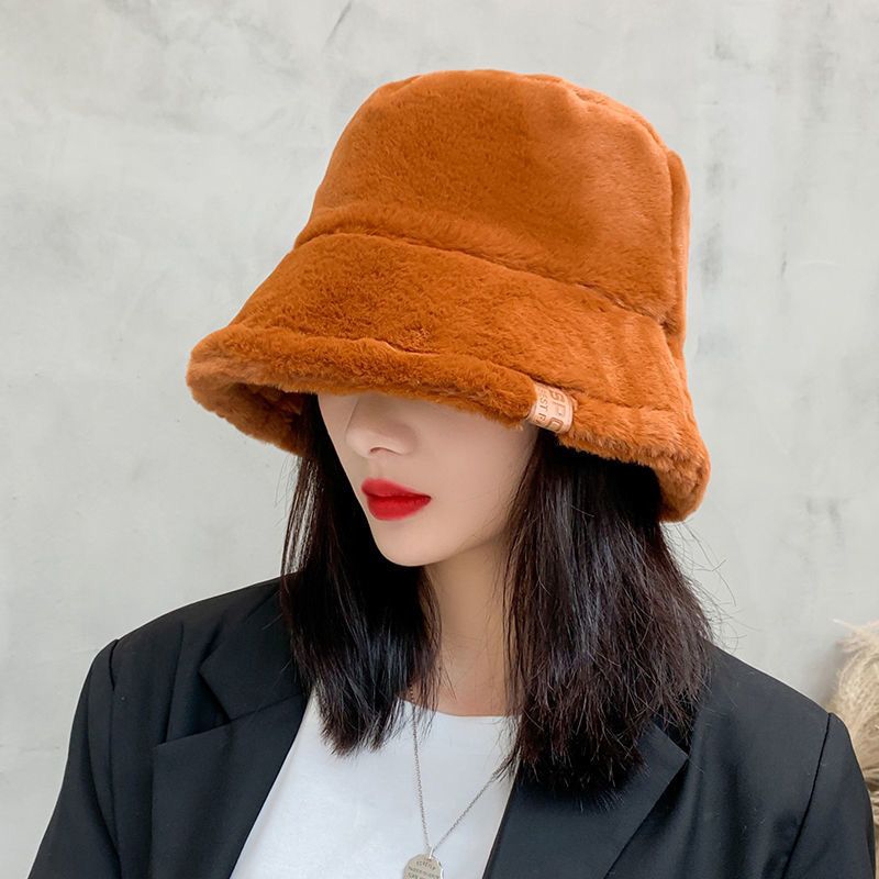 Mũ tai bèo vải nhung lông cừu màu trơn dễ phối đồ phong cách Hàn Quốc retro thời trang thu đông dành cho nữ