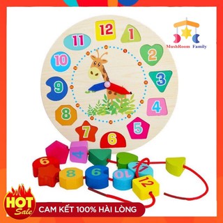 Đồng Hồ Xâu Hạt Gỗ Cho Bé