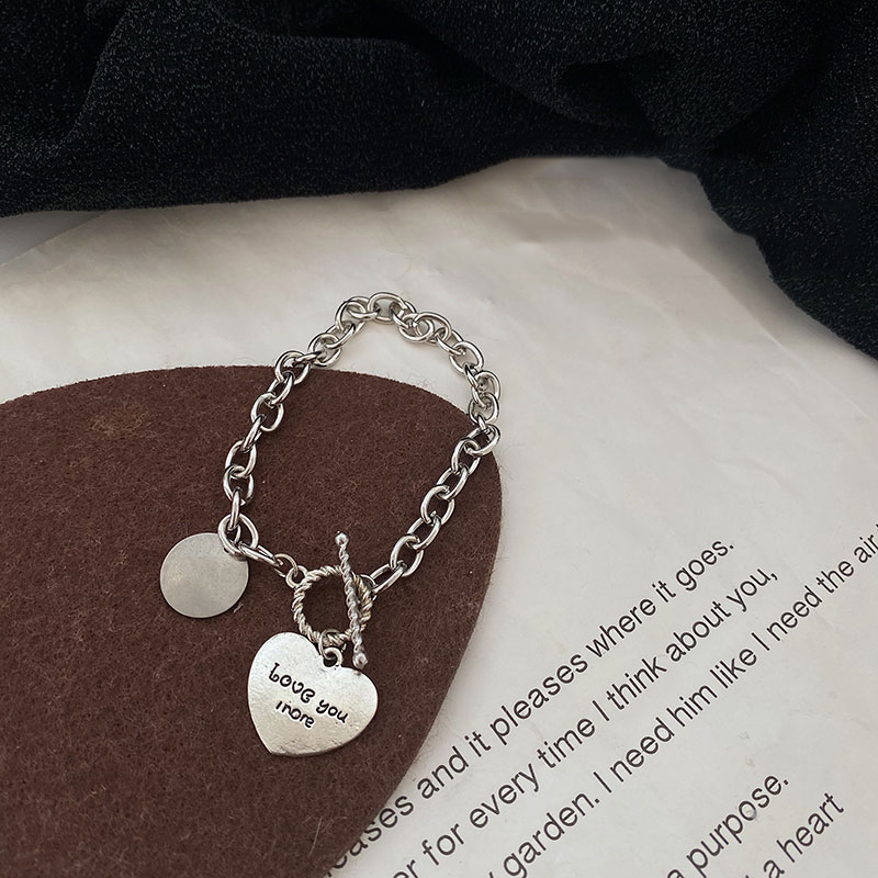 Vòng tay kim loại mặt hình trái tim phong cách Hàn Quốc dành cho nữ | BigBuy360 - bigbuy360.vn