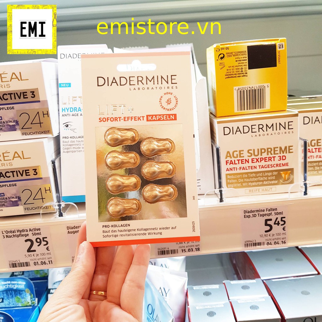 Viên nang Diadermine Lift bổ sung collagen tươi và vitamin giúp tái tạo da, làm trắng và chống lão hóa - Hàng chuẩn Đức
