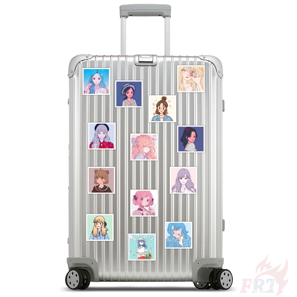 Set 60 Miếng Dán Họa Tiết Cô Gái Xinh Đẹp Không Thấm Nước DIY Xinh Xắn