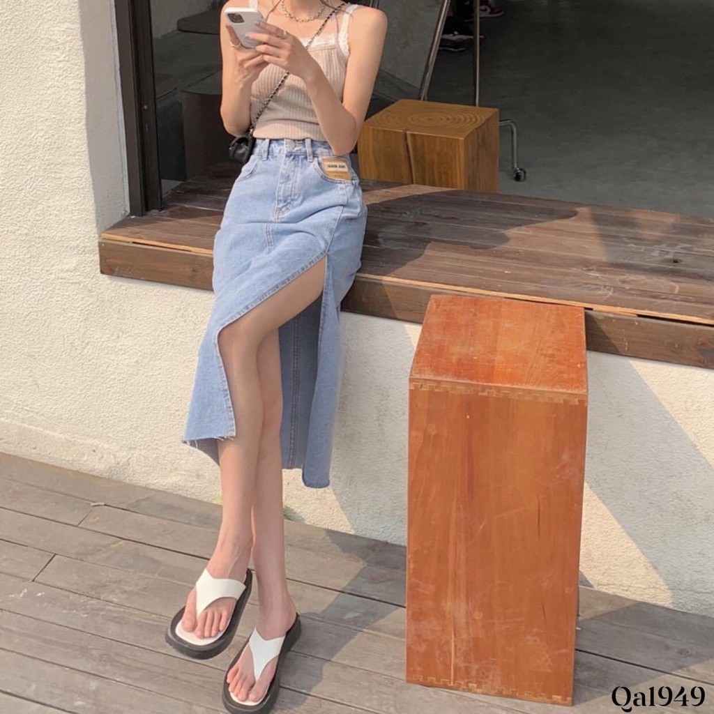 VÁY JEAN DÀI XẺ ĐÙI | BigBuy360 - bigbuy360.vn