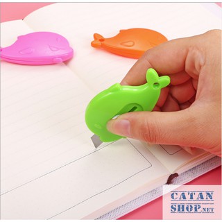 Combo 5 Dao Rọc Giấy mini, Cắt giấy văn phòng phẩm tiện dụng hình Bé Cá siêu Cute.