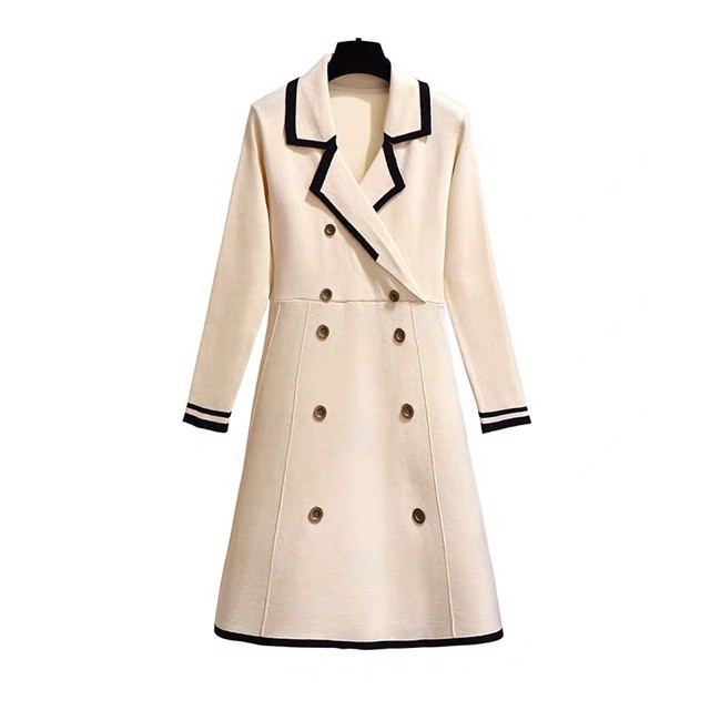 Váy len cổ vest dài váy 84-87cm