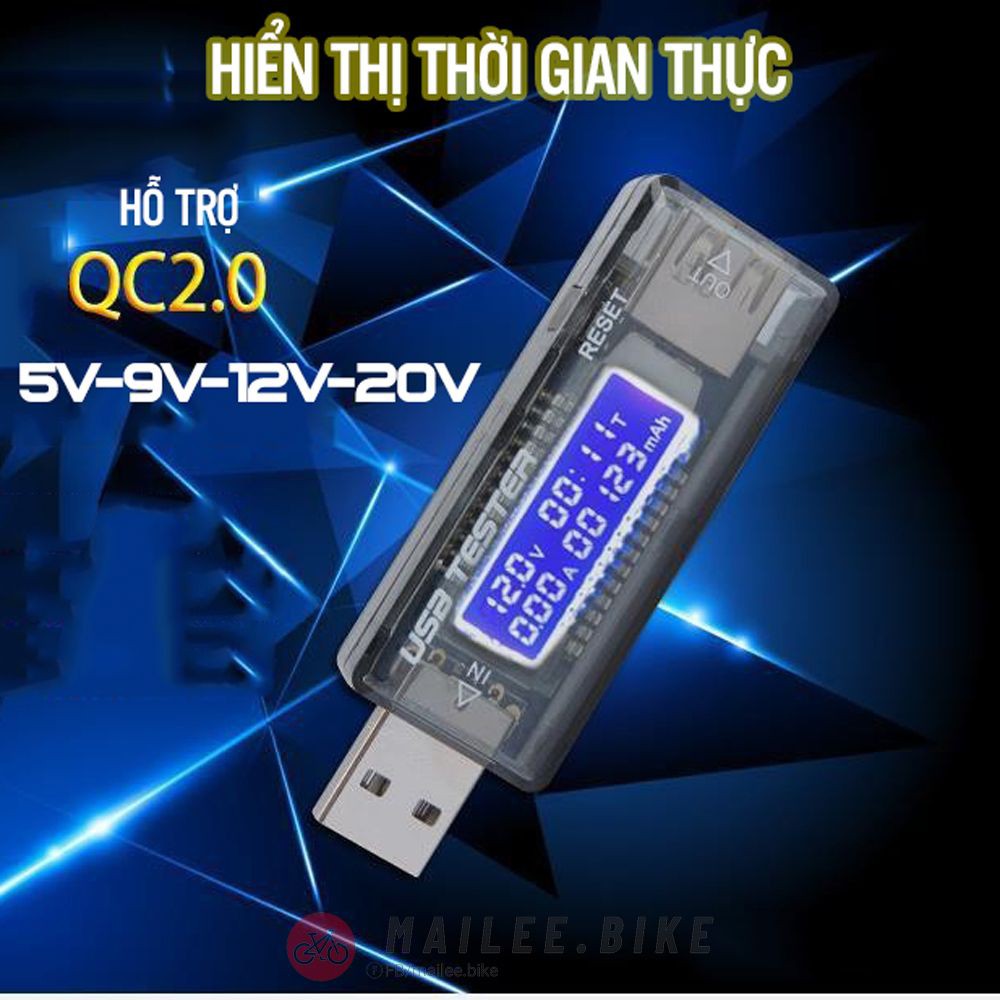 USB Tester Thiết Bị Kiểm Tra Dòng Điện, Điện Áp Qua Cổng Usb Kiểm Tra Điện Áp Pin Sạc Dự Phòng Tiện Dụng