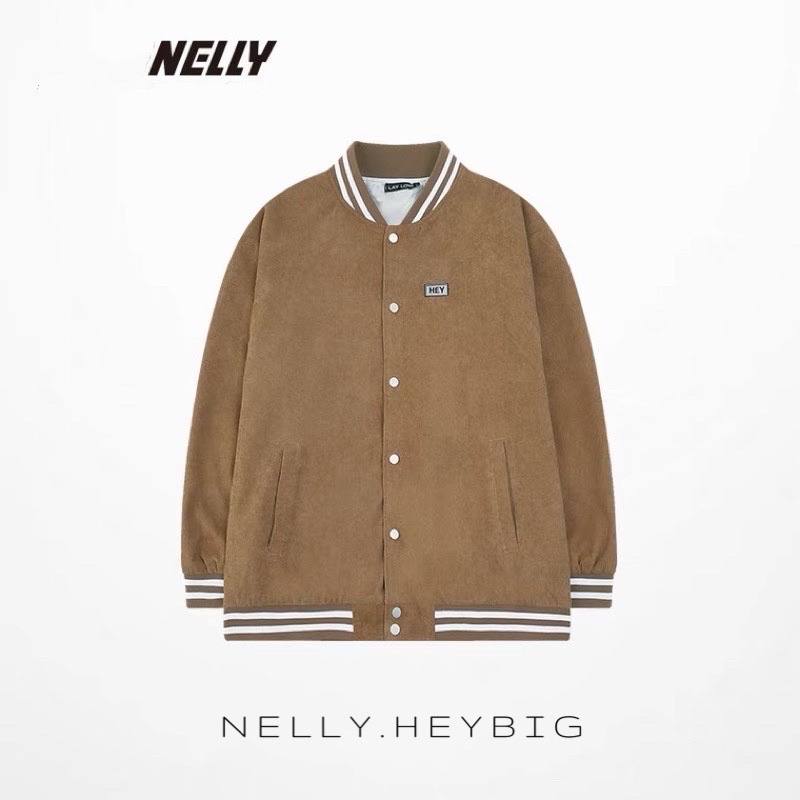 Áo khoác bomber  Nelly Heybig form rộng dành cho nam và nữ hey 59