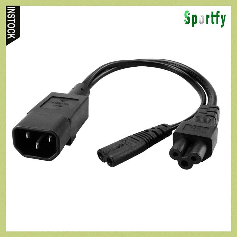 Dây Nguồn AC 1-to-2 IEC320-C14 Sang C7 + C5 Hình Chữ Y Màu Đen