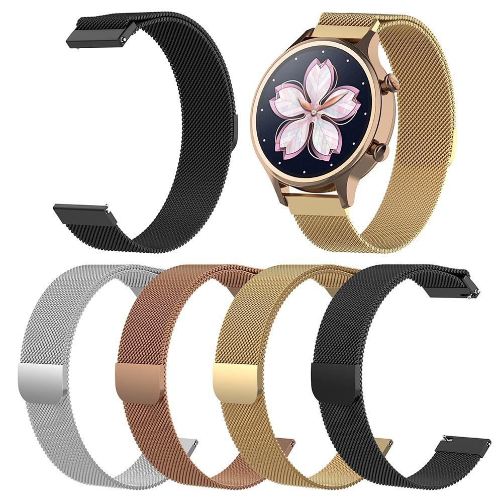 Dây đồng hồ chất liệu kim loại từ tính dài 18cm màu trơn cho Ticwatch C2