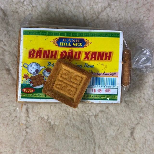 Bánh đậu xanh nướng Hội An vị chay trọng lượng 750gr gồm 5 túi nhỏ