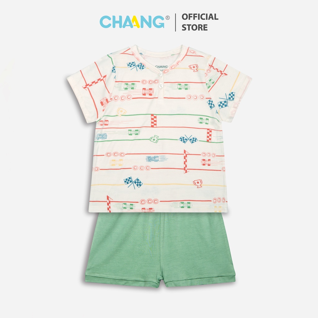 Bộ quần áo cộc cổ trụ cho bé Active xe đua