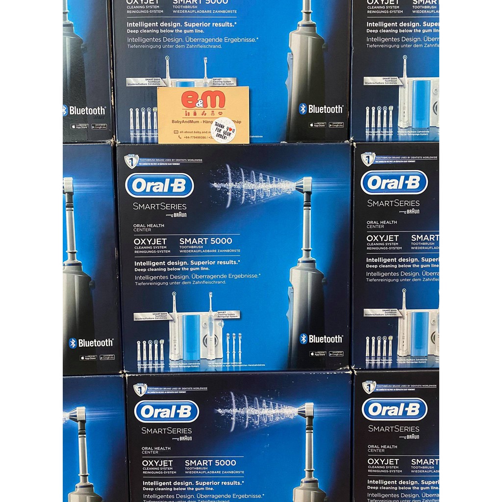 Hàng Đức - Bộ tích hợp Tăm nước Oral B Oxyjet và Bàn chải đánh răng điện Oral B Pro 2000, Smart 5000