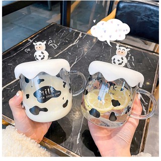 Cốc Nước Bò Sữa Thuỷ Tinh Cute