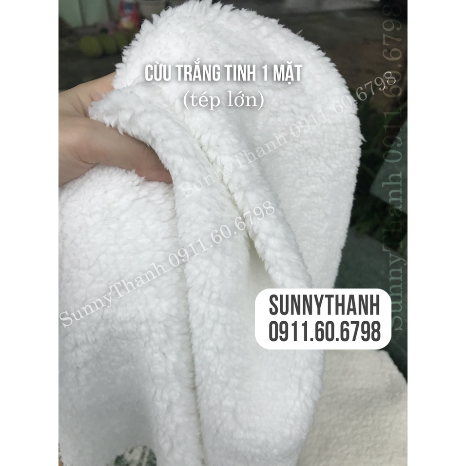 1mx1m6 Vải lông cừu TRẮNG may ghế sofa may áo khoác, mũ SunnyThanh và màu 1m x khổ vải