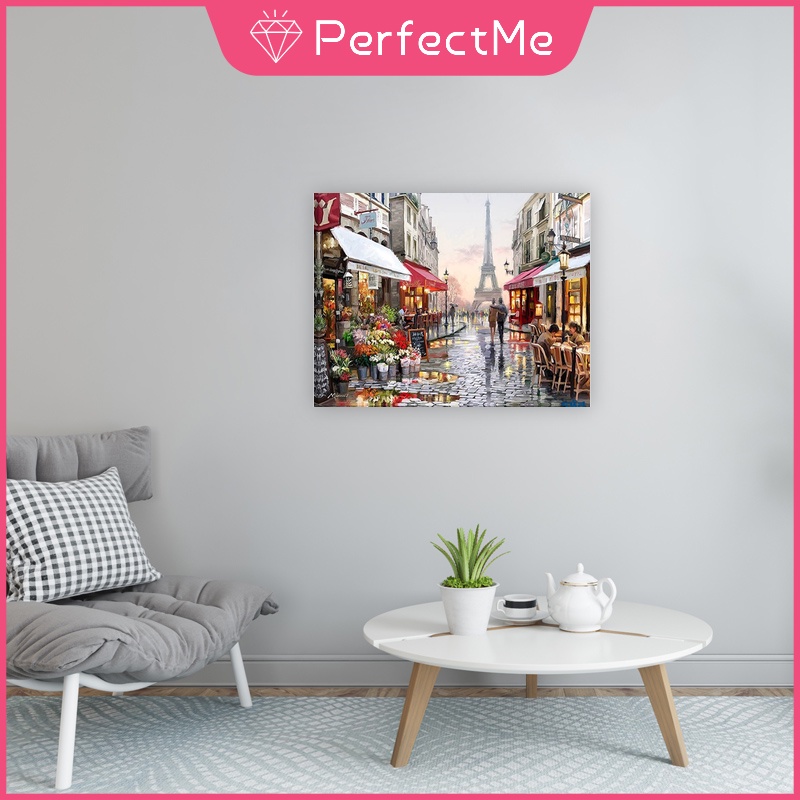 Bộ tranh sơn dầu 40x50cm tự làm họa tiết phong cảnh trang trí nhà + phụ kiện