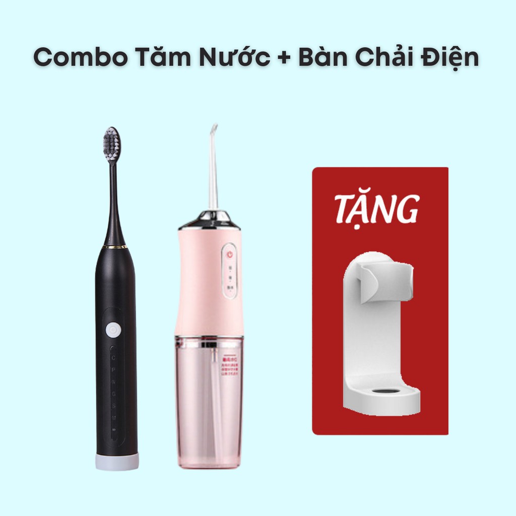 Combo Máy Tăm Nước và Bàn Chải Điện X7 - Tăm nước vệ sinh răng miệng, bàn chải đánh răng điện bản cao cấp