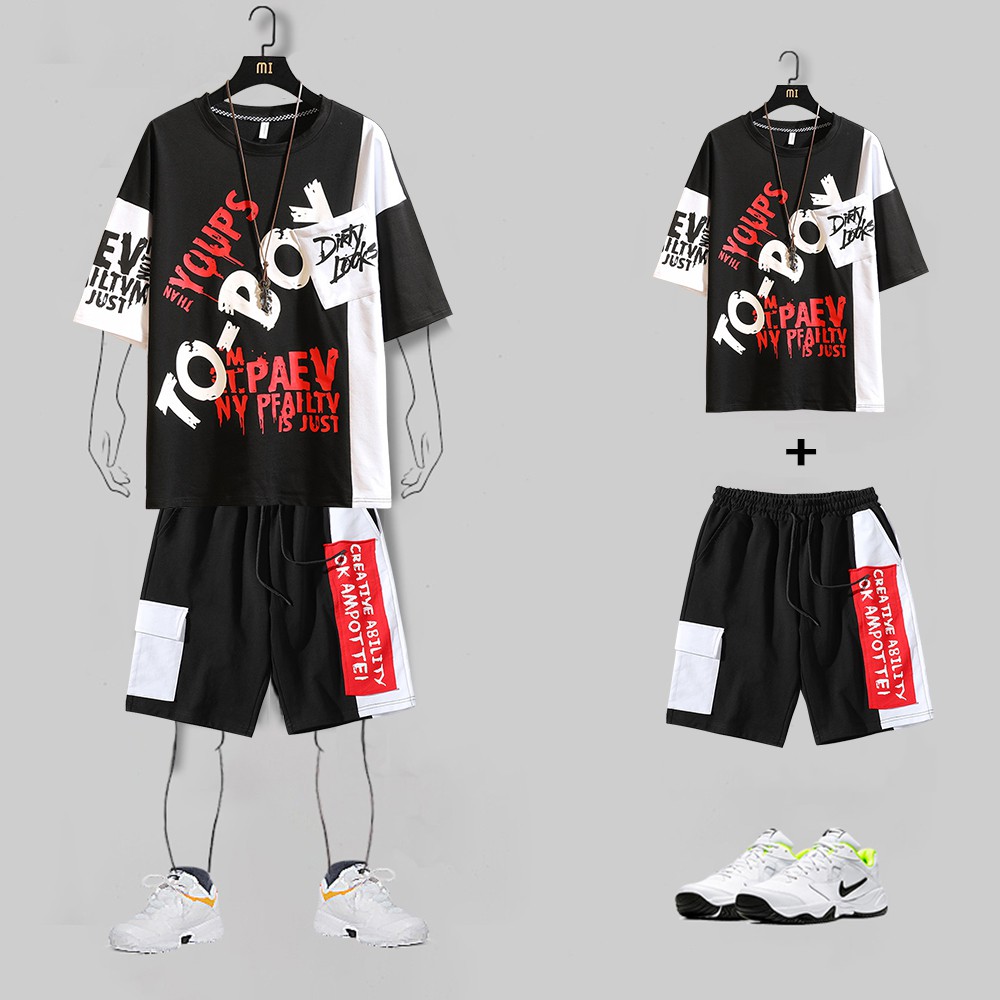 Bộ Quần Áo Thun Nam Thể Thao Mùa Hè TO-BOY Ngắn Tay Phối Quần Shorts Đùi MENFASHION1989 SET NAM 9000033C3 | BigBuy360 - bigbuy360.vn