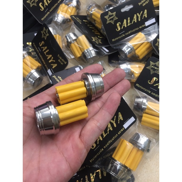 Gù salaya chuẩn inox 304 không gỉ dùng gắn cho gù tay lái mọi loại xe máy vừa chống rung vừa làm kiểng QU17