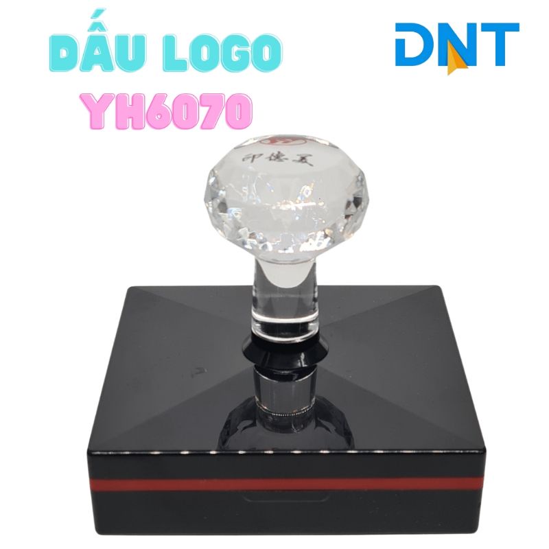 Con dấu in logo YH6070 Đóng dấu logo, thương hiệu lên hộp đựng hàng, túi nilon KT 6x7cm