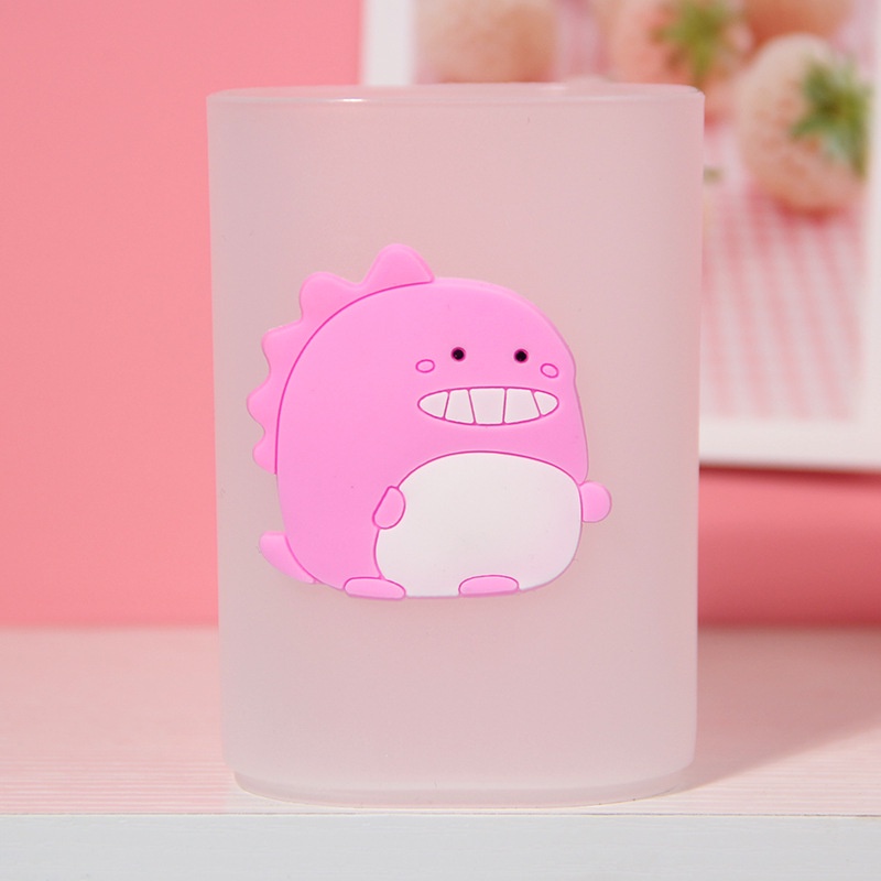Ống đựng bút bằng nhựa trong mờ hình tròn họa tiết hoạt hình tiện dụng cho văn phòng