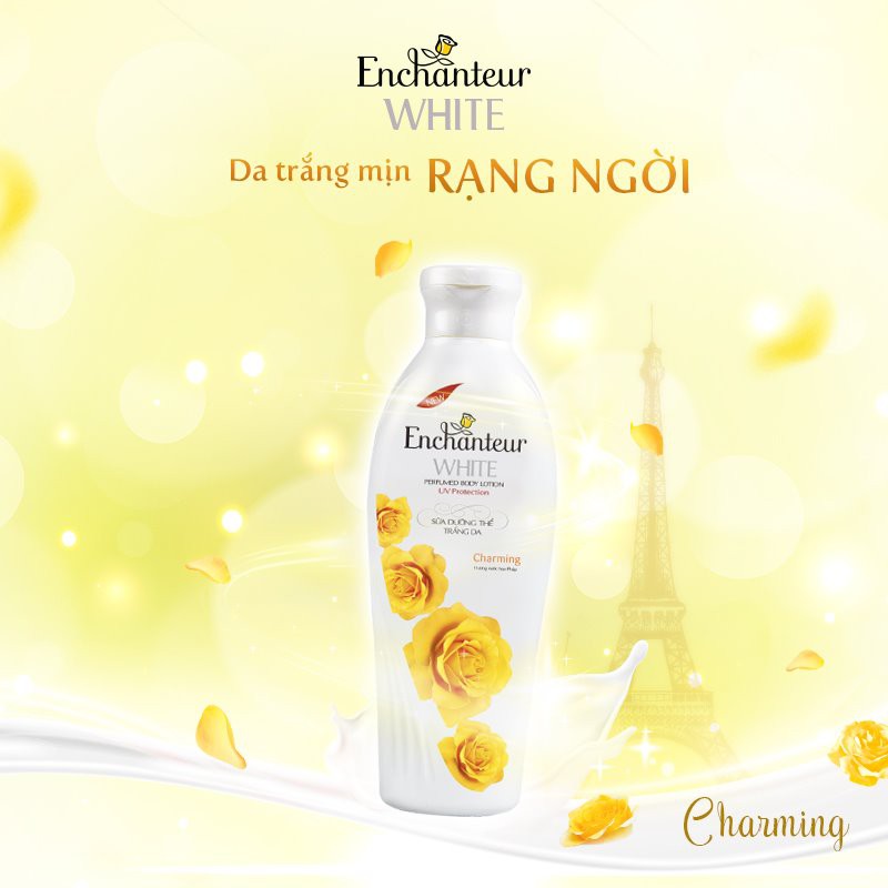 Sữa dưỡng thể dưỡng ẩm/ trắng da/ Dưỡng ẩm chuyên sâu Enchanteur hương Charming 200gr