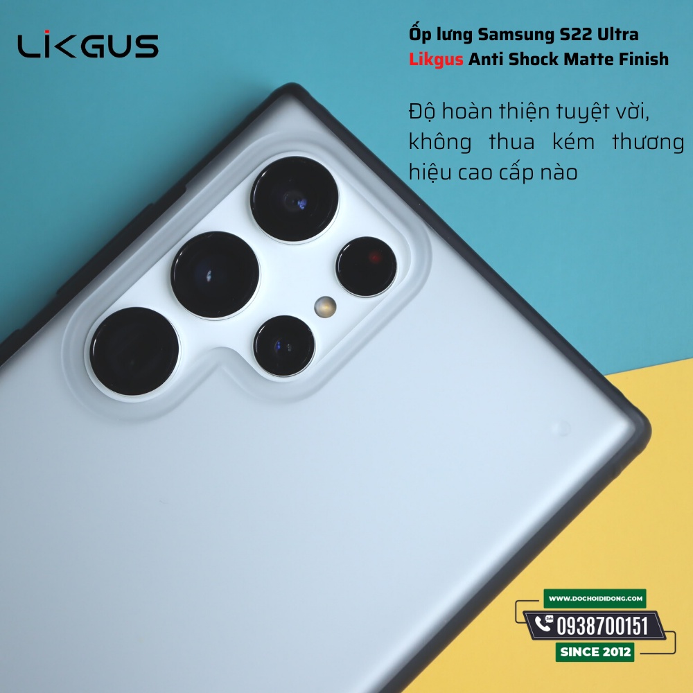 Ốp Lưng Samsung S22 + Plus Ultra 5G Likgus Lưng Nhám Viền Dẻo Chống Sốc