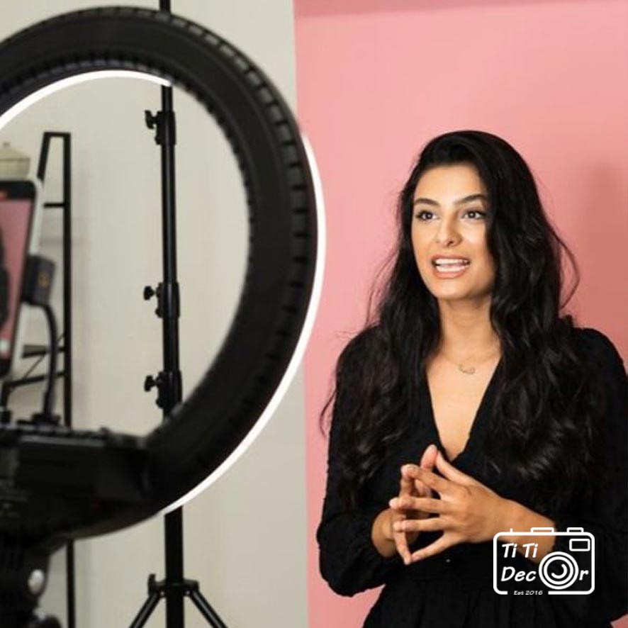 Đèn tròn livestream TiTi Decor đèn chụp ảnh tự sướng đèn selfie, đèn led chụp ảnh