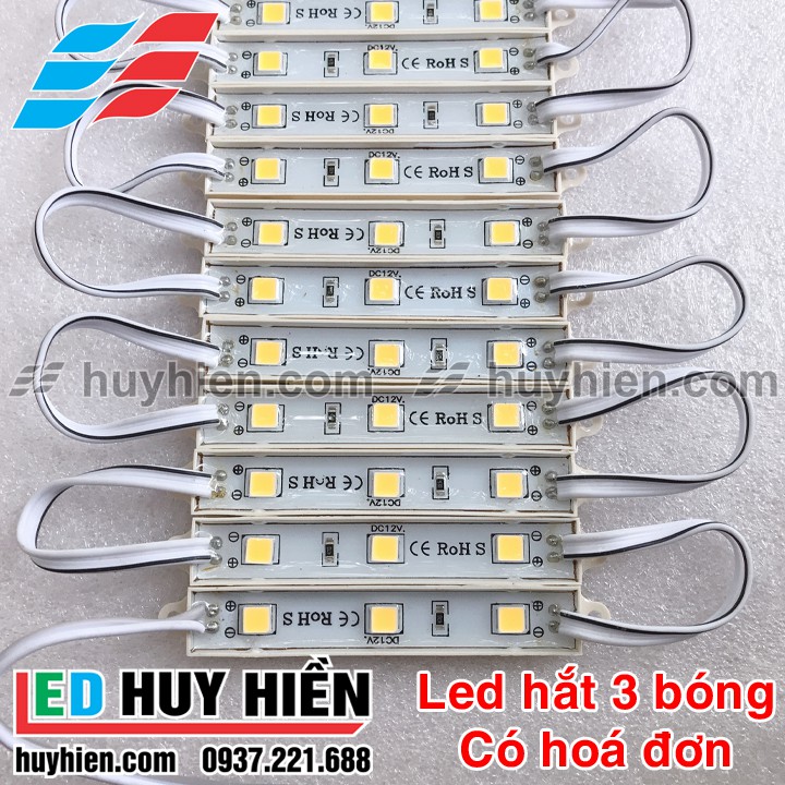 led hắt 3 bóng 7211 led 5054 trắng ấm (vàng nhạt) - vỉ 20 thanh led 3 mắt | BigBuy360 - bigbuy360.vn