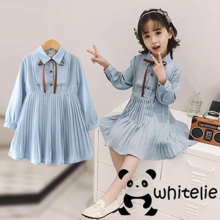 Đầm nữ dài tay cổ bẻ eo thắt dây thời trang