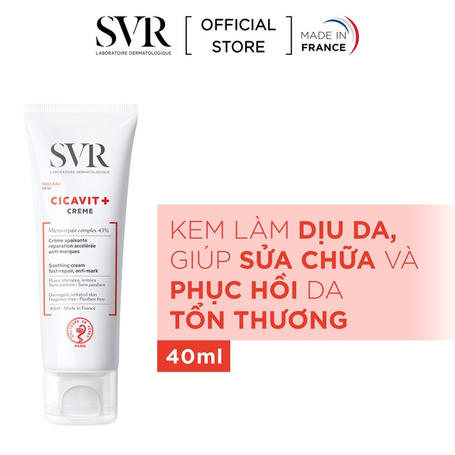 Kem dưỡng và làm dịu da dành cho da nứt nẻ, mẫn đỏ SVR CICAVIT+ Crème 40ml