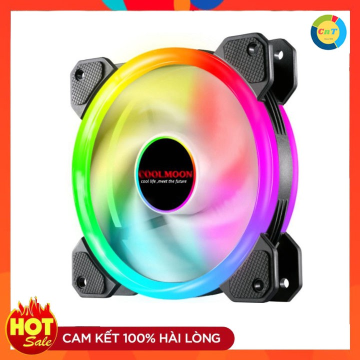 Fan CoolMoon Dualring RGB 16 Triệu Màu Kèm 366 Hiệu Ứng (Combo)