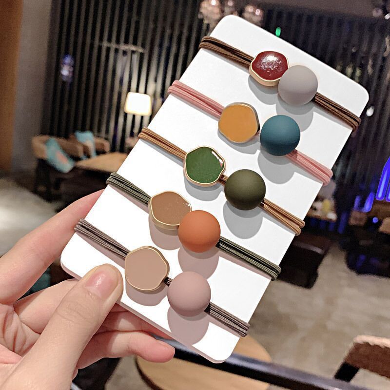 Phụ Kiện Tóc Phiên Bản Hàn Quốc 185247 Dây Cột Tóc Cao Su Đính Hạt Tròn Cỡ Nhỏ Xinh Xắn Cho Bé Gái