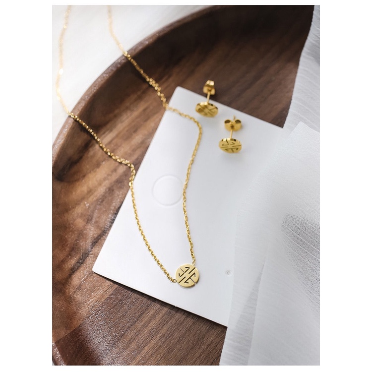 Dây chuyền vòng cổ nữ titan chữ thọ X8-408A - CAM KẾT KHÔNG GỈ, KHÔNG BAY MÀU - BẢO HÀNH 12 THÁNG