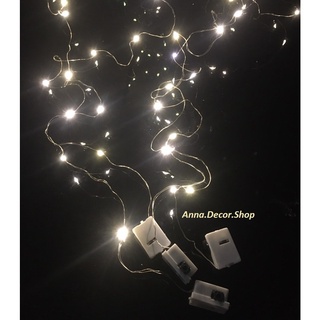 Dây đèn Led đom đóm trang trí hộp quà, hoa dây dài 1m-2m-3m dùng pin có sẵn