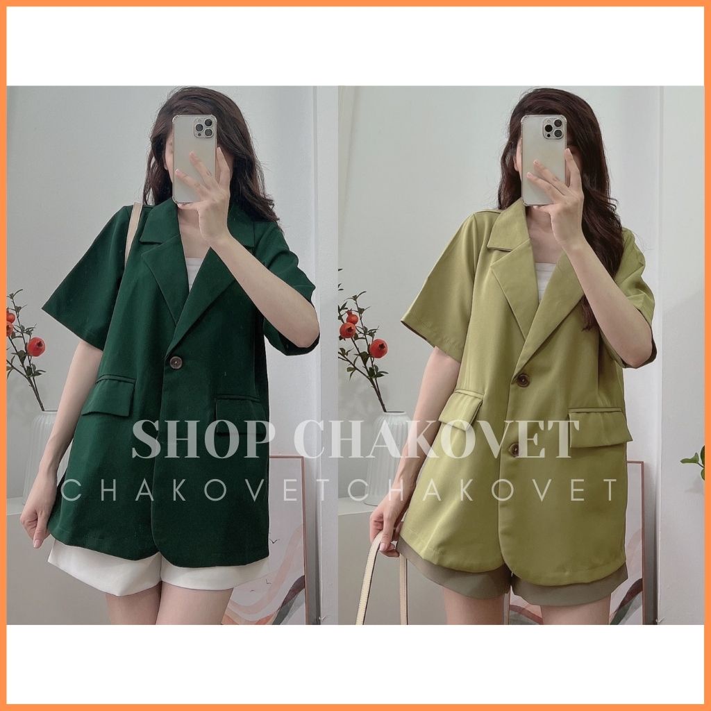 Áo vest blazer nữ cộc tay A8313, áo khoác ngoài nữ tay ngắn chất đẹp 1 lớp công sở trẻ trung hàn quốc cao cấp - CHAKOVET