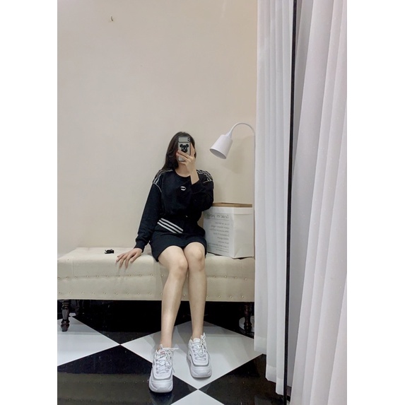 Bộ nỉ da cá màu đen cho Nữ