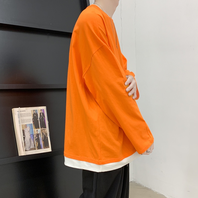 Áo Thun Cotton IFNICEFUTURE Tay Dài Dáng Rộng Màu Trơn Thời Trang Cho Cặp Đôi Học Sinh
