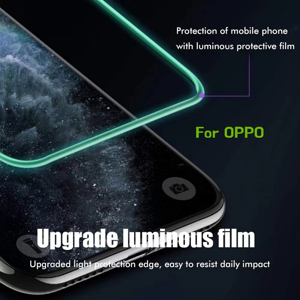 Kính Cường Lực Dạ Quang Cho OPPO A54 A53 A15 A15S A35 A5 A3S A5S A7 A9 2020 A1K A12 A9X F11 Pro Reno4 Reno 5 6