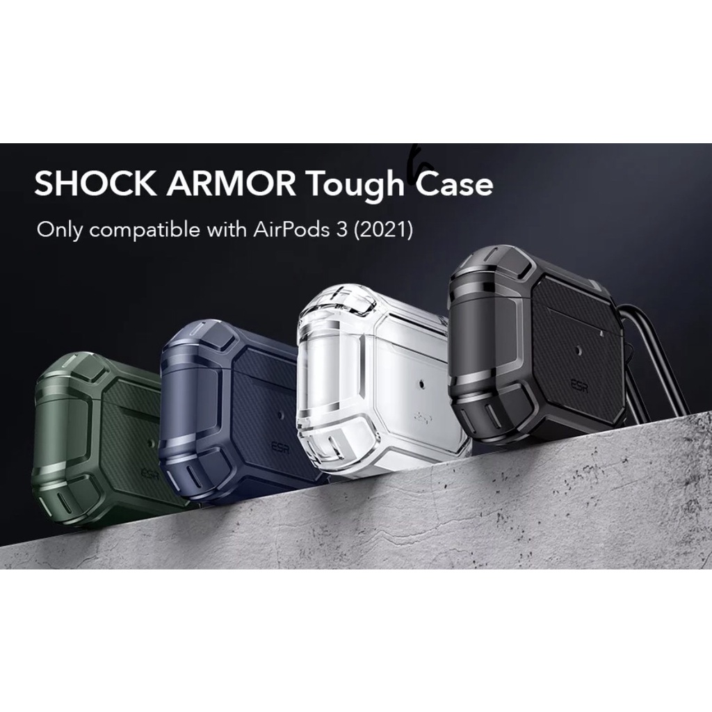 Ốp Case ESR Tough Shock Armor Dành Cho AirPods 3, Giáp Chống Sốc Cứng