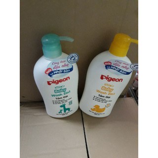 sữa  tắm   gội  pigeon  mẫu  mới   700ml  xanh   /  vàng