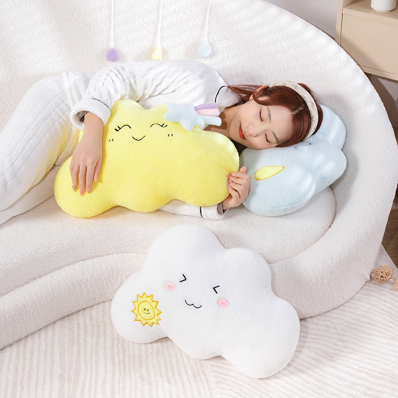☁☁Đám mây đầy màu sắc đáng yêu Plushie Gối Mềm mại Trang trí dễ thương Bầu trời Đám mây Đệm Búp bê Nhồi bông